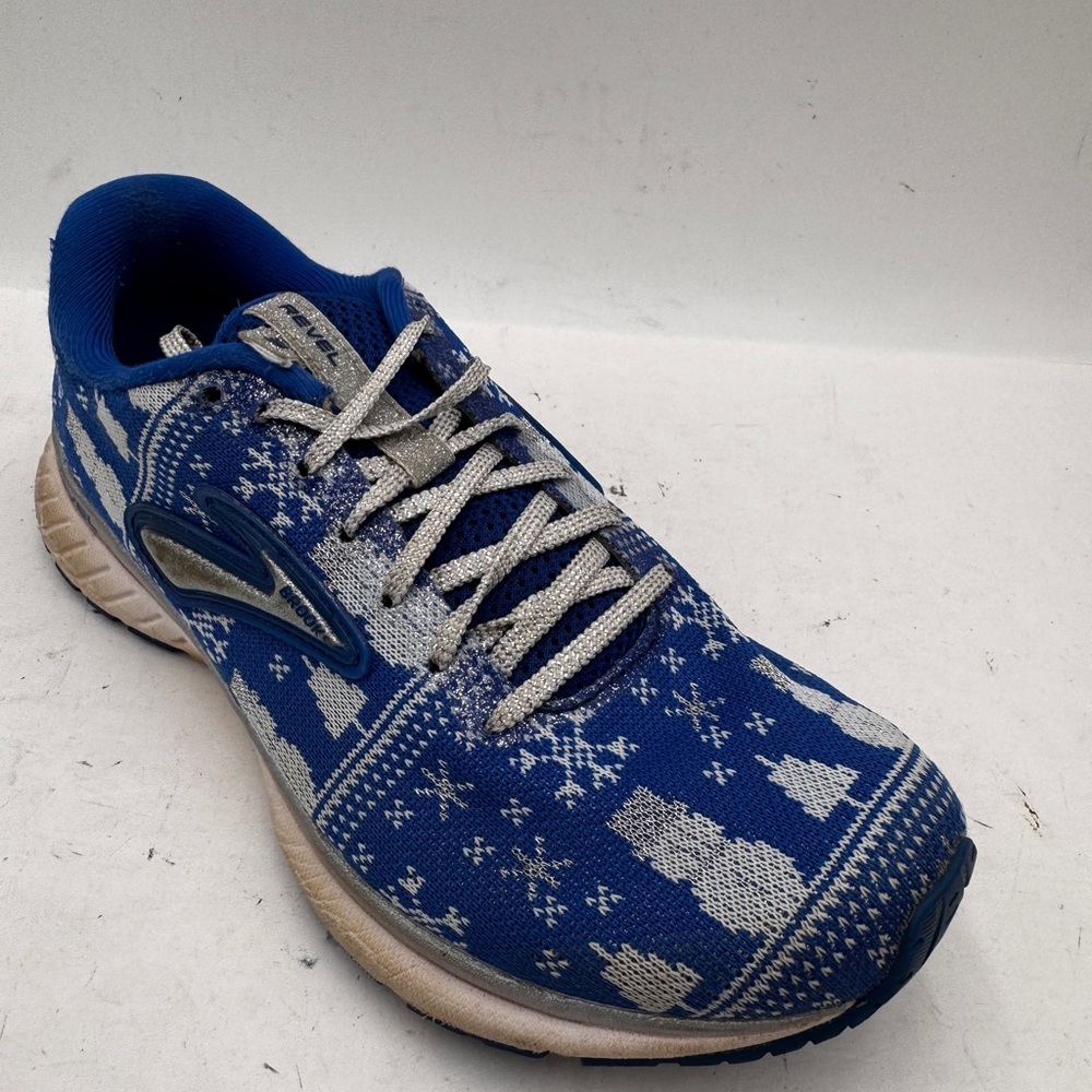 Brooks Revel 3 Run Merry Christmas Women's Running Shoes Size 8  Blue Silver